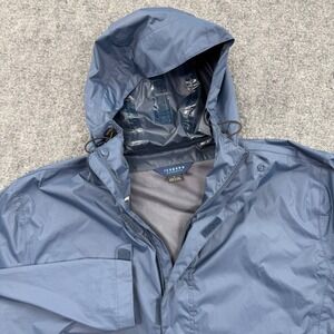 ICEBURG OUTERWEAR Packable Hooded Rain Jacket Blue Large 907 Men's
